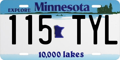MN license plate 115TYL