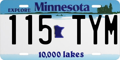 MN license plate 115TYM