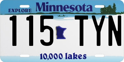 MN license plate 115TYN