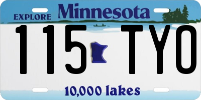 MN license plate 115TYO
