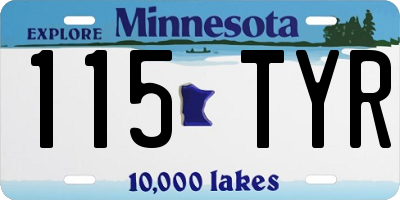 MN license plate 115TYR