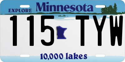 MN license plate 115TYW