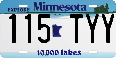 MN license plate 115TYY