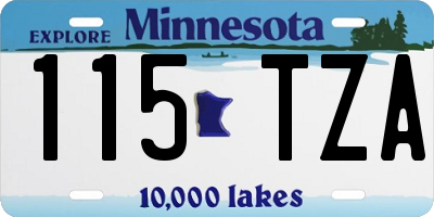 MN license plate 115TZA