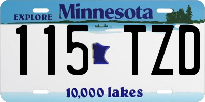 MN license plate 115TZD