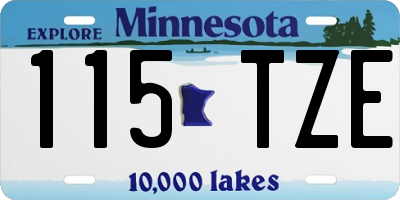 MN license plate 115TZE