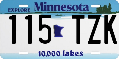 MN license plate 115TZK