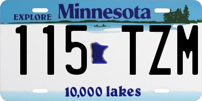 MN license plate 115TZM