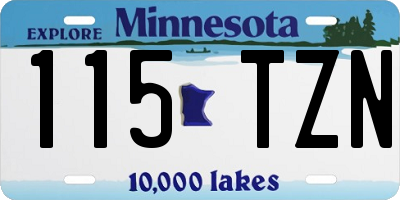 MN license plate 115TZN