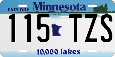 MN license plate 115TZS