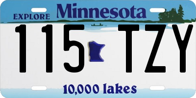 MN license plate 115TZY