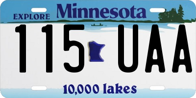 MN license plate 115UAA