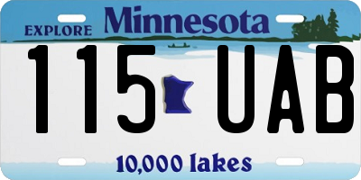 MN license plate 115UAB