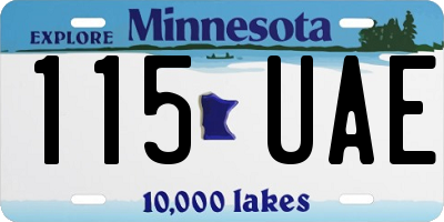 MN license plate 115UAE