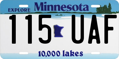MN license plate 115UAF