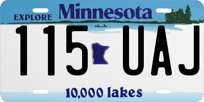 MN license plate 115UAJ