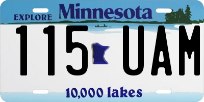 MN license plate 115UAM