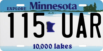MN license plate 115UAR