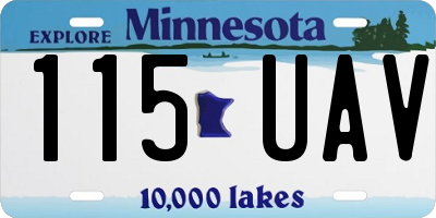 MN license plate 115UAV