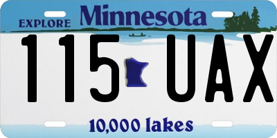 MN license plate 115UAX