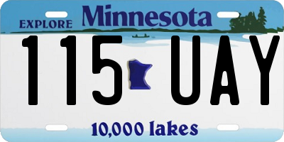 MN license plate 115UAY