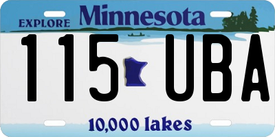 MN license plate 115UBA