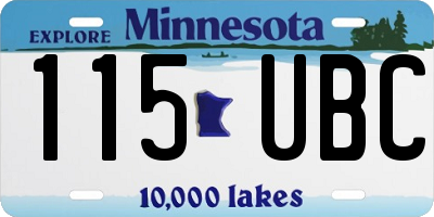 MN license plate 115UBC