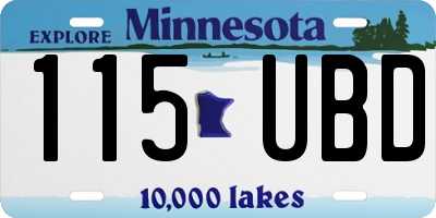 MN license plate 115UBD