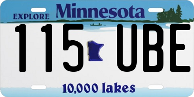 MN license plate 115UBE