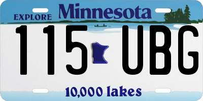 MN license plate 115UBG
