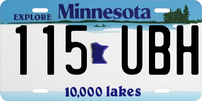 MN license plate 115UBH