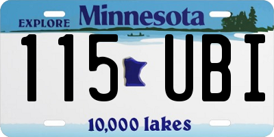 MN license plate 115UBI
