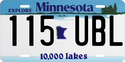 MN license plate 115UBL