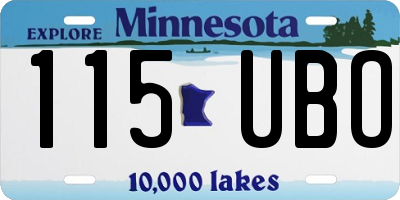 MN license plate 115UBO