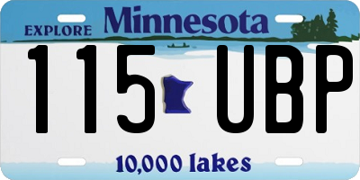 MN license plate 115UBP