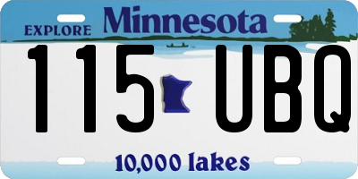 MN license plate 115UBQ