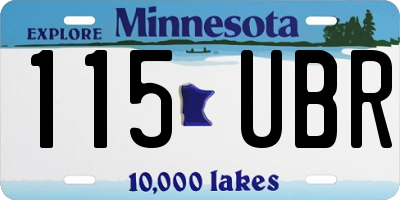 MN license plate 115UBR