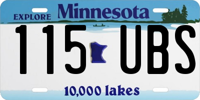 MN license plate 115UBS
