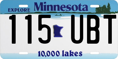 MN license plate 115UBT