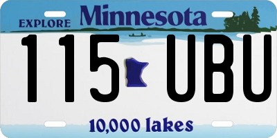MN license plate 115UBU