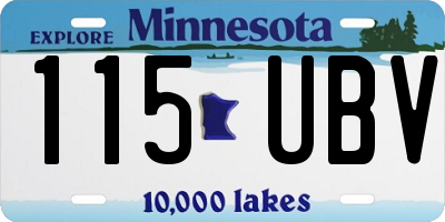 MN license plate 115UBV