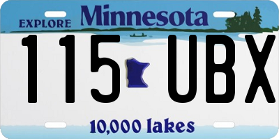 MN license plate 115UBX