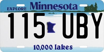 MN license plate 115UBY