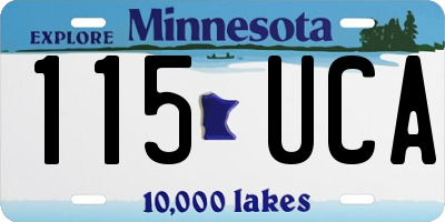 MN license plate 115UCA