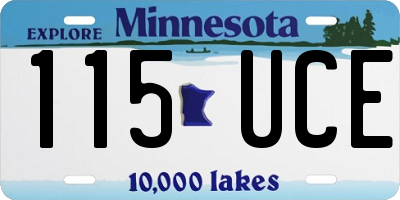 MN license plate 115UCE
