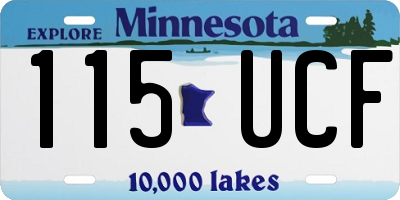 MN license plate 115UCF