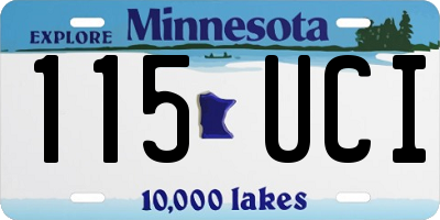 MN license plate 115UCI