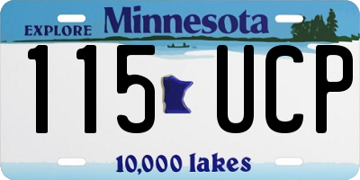 MN license plate 115UCP