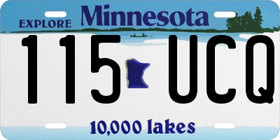 MN license plate 115UCQ