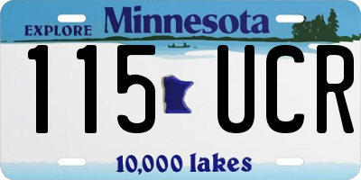MN license plate 115UCR
